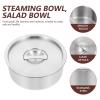 Cabilock Stainless Steel Baby Food Bowl with Lid 4.72 Inch Portable Steamed Egg Soup Container Supplementary Feeding Bowl for Home Cooking Picnic and Camping view 4