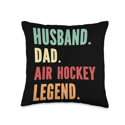 Air Hockey Athlete Dad Husband Father Throw Pillow
