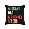 Air Hockey Athlete Dad Husband Father Throw Pillow view 1