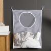 Cabilock 1set Multi-functional Mesh Laundry Storage Bag Wall-mounted Clothing Organizer for Household Use Capacity Clothes Pouch Hooks for Toys and Products view 4