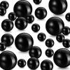 150 Pieces Vase Filler Faux Pearls Vase Makeup Beads No Hole Gloss Bead Mixed Sizes Round Pearl for Home Party Wedding Decor, 8/14/20 mm(Black) view 1