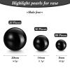 150 Pieces Vase Filler Faux Pearls Vase Makeup Beads No Hole Gloss Bead Mixed Sizes Round Pearl for Home Party Wedding Decor, 8/14/20 mm(Black) view 2