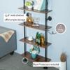 HEONITURE 5 Shelf Industrial Pipe Shelving, Black Modern Bookcase Bookshelf, Wall Mount Ladder Shelf with Metal Frame Display Selves view 4