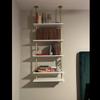 HEONITURE 5 Shelf Modern Gold Bookshelf, Wall Mount White Bookcase, Ladder Shelf with Metal Frame, Display Shelf Shelves for Living Room/Home/Office view 2