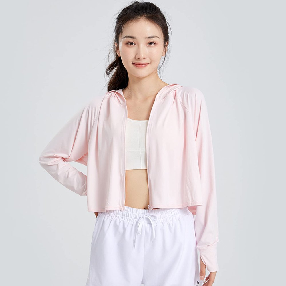 Sun Protection Hiking Clothing, Ice Silk Breathable, Shawl Sun Protection Clothing, Pink, XL,UPF 107 Sun Jacket