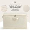 3-Pack Large Canvas Comforter Storage Bags for Clothes Sweater Clothes Organizer with Dual Zipper Three Carrying Handles for Blanket Closet Storage Container view 2