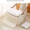 3-Pack Large Canvas Comforter Storage Bags for Clothes Sweater Clothes Organizer with Dual Zipper Three Carrying Handles for Blanket Closet Storage Container view 4