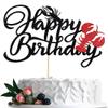 bd1 BIABISD lobster cake decoration birthday marine lobster themed party cake decoration crayfish themed cake decoration lobster themed baby shower birthday party cake decoration supplies view 1
