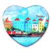 Curacao Fridge Magnet Refrigerator Stickers Collection Decorative Magnet Travel Souvenir Heart-Shaped Crystal Glass view 1