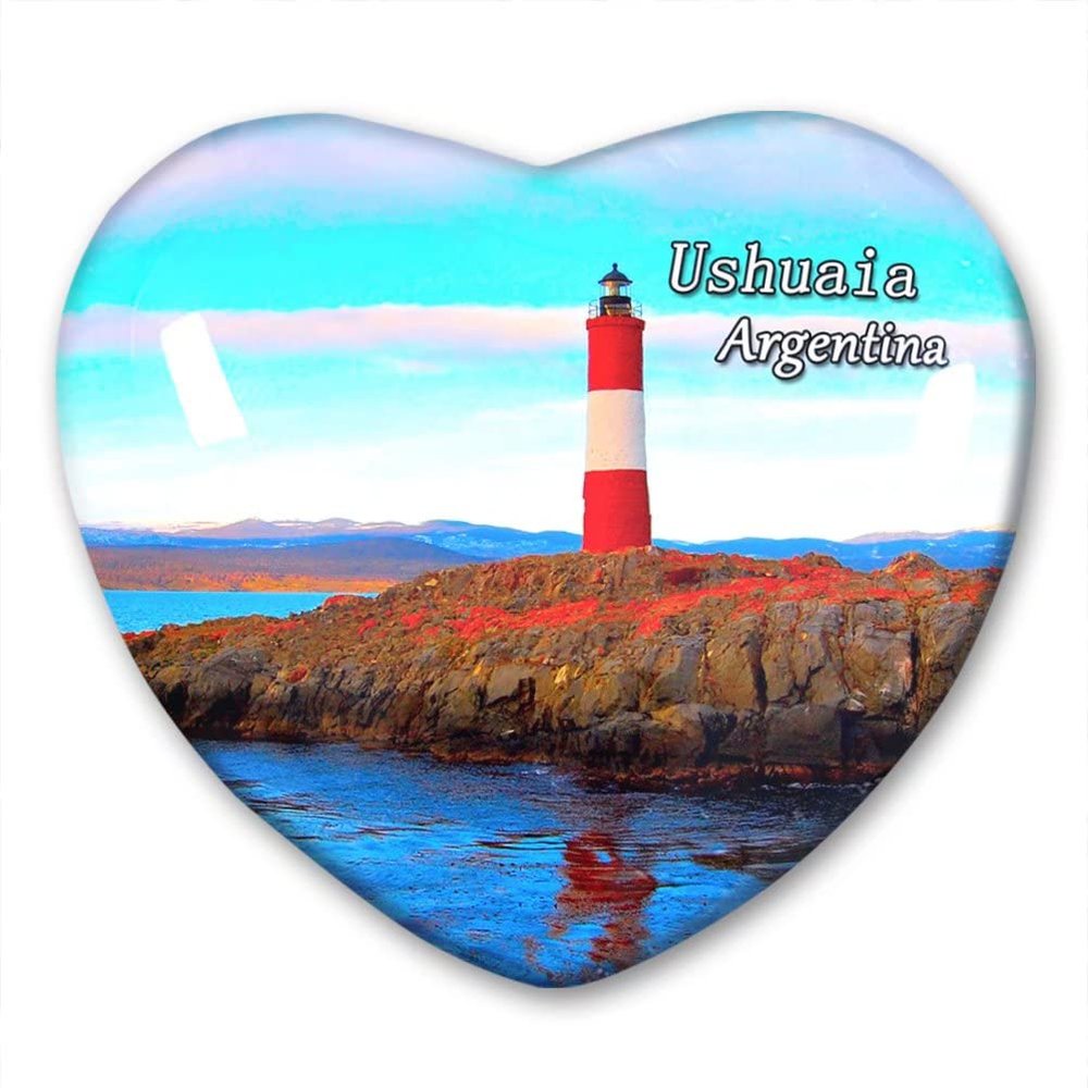 Argentina Ushuaia Fridge Magnet Refrigerator Stickers Collection Decorative Magnet Travel Souvenir Heart-Shaped Crystal Glass