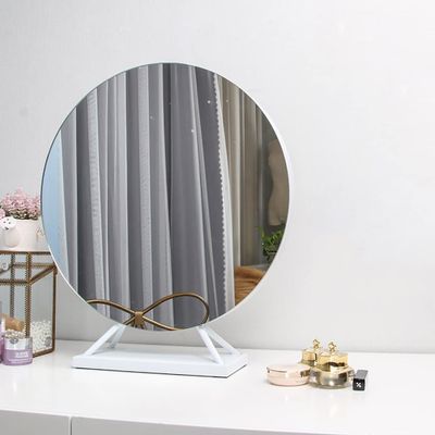LED Round Mirror,Circle Mirror Gold,Vanity Mirror Entryway Mirror,lighted Vanity Mirror,boho Mirror,wall Mirrors For Living Room,mirror With Lights For Makeup ( Color : A-White , Battery *1 : 40CM )