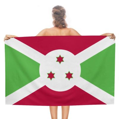 Adugen Origei Print Beach Towels Burundi Flag Double-Faced Pile Large Beach Towel Towels Used for Beach,Swimming Pool,Travel,Bathroom Etc