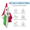 Adugen Origei Print Beach Towels Burundi Flag Double-Faced Pile Large Beach Towel Towels Used for Beach,Swimming Pool,Travel,Bathroom Etc view 3