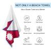 Adugen Origei Swimmers Beach Towels Absorbent Travel Towels Nepal Flag Quick Fast Dry Lightweight Sand Free Bath Towels view 3