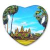 Cambodia Fridge Magnet Refrigerator Stickers Collection Decorative Magnet Travel Souvenir Heart-Shaped Crystal Glass view 1