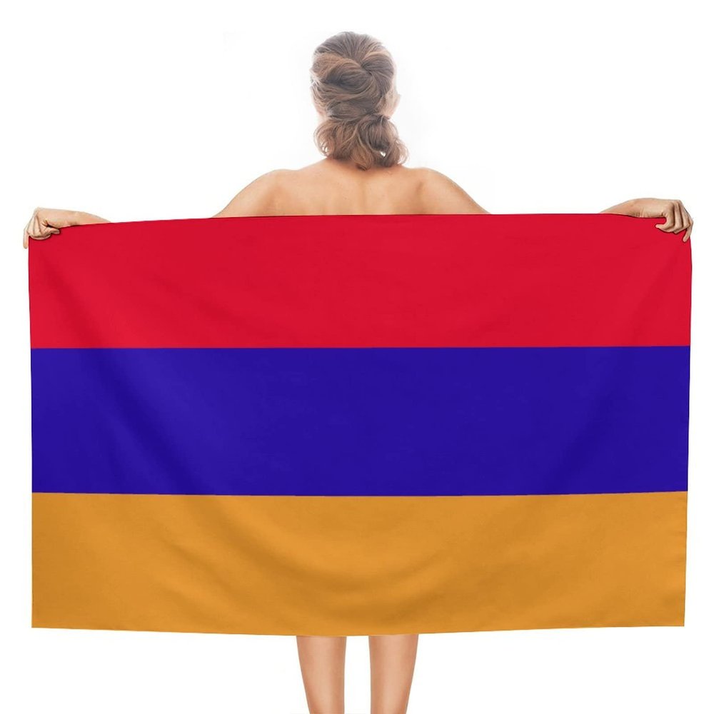 Adugen Origei Swimmers Beach Towels Absorbent Travel Towels Armenian Flag Quick Fast Dry Lightweight Sand Free Bath Towels