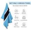 Adugen Origei Print Beach Towels Botswana Flag Double-Faced Pile Large Beach Towel Towels Used for Beach,Swimming Pool,Travel,Bathroom Etc view 3