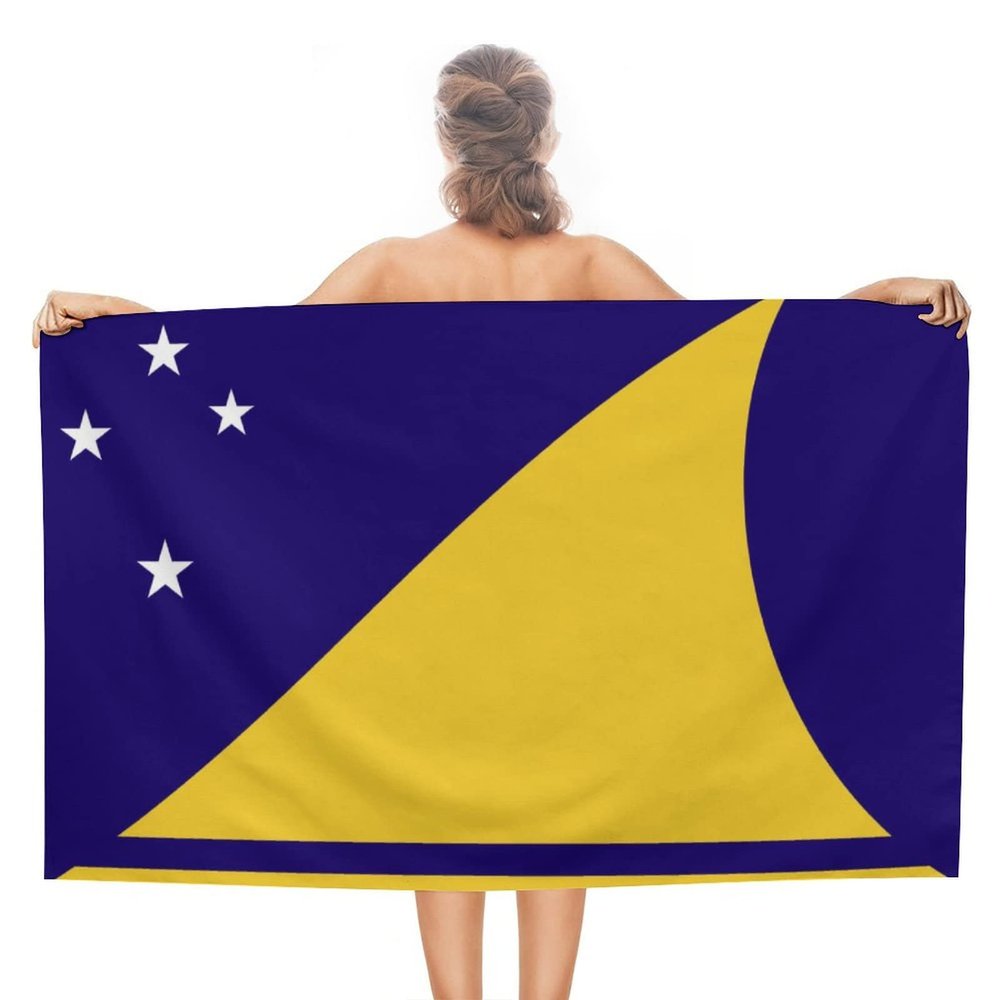 Adugen Origei Print Beach Towels Tokelau Flag Double-Faced Pile Large Beach Towel Towels Used for Beach,Swimming Pool,Travel,Bathroom Etc