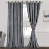 JIUZHEN Grey Velvet Blackout Curtains 108 inches Long - Extra Long Wide Insulated Window Covering Noise Absorbing & Privacy Protect Drapes for Party/Indoor Decorations, W60 x L108, Set of 2 view 1