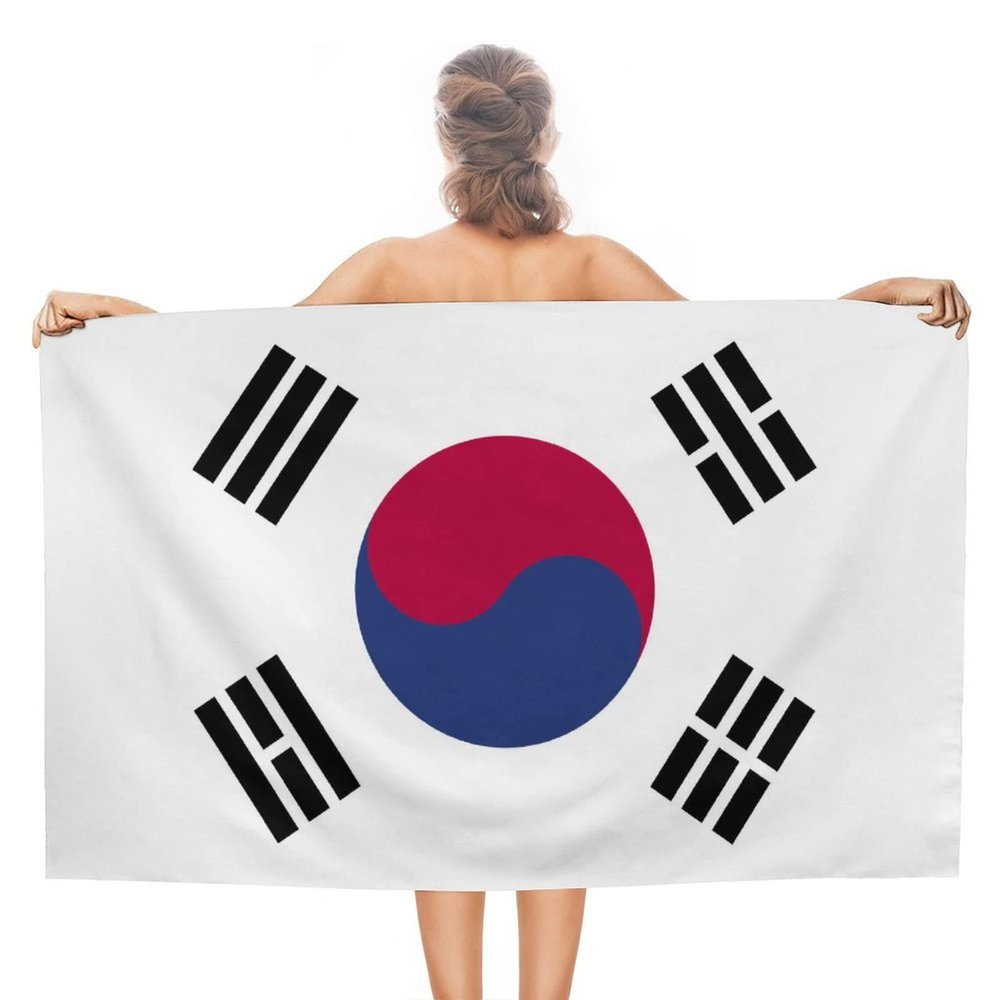 Adugen Origei Swimmers Beach Towels Absorbent Travel Towels Korean Flag Quick Fast Dry Lightweight Sand Free Bath Towels