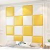 ZZYK Peel and Stick Headboard, 3D Wall Panel Upholstered Wall Panel Leather Home Bedroom Hotel Office Headboard 11.8" X11.8" Square Rest Cushion,Pink,4panels view 4