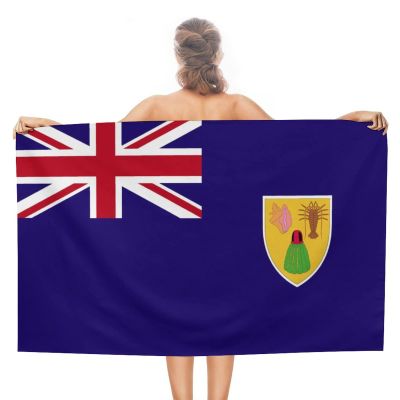 Adugen Origei Swimmers Beach Towels Absorbent Travel Towels Turks and Caicos Lslands Flag Quick Fast Dry Lightweight Sand Free Bath Towels