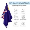 Adugen Origei Swimmers Beach Towels Absorbent Travel Towels Turks and Caicos Lslands Flag Quick Fast Dry Lightweight Sand Free Bath Towels view 3