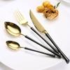 30-Piece Silverware Flatware Cutlery Set, Champagne Gold Stainless Steel Utensils Service set for 6, Mirror Finish, Dishwasher Safe (30pcs, Black & Gold) view 2