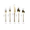 30-Piece Silverware Flatware Cutlery Set, Champagne Gold Stainless Steel Utensils Service set for 6, Mirror Finish, Dishwasher Safe (30pcs, Black & Gold) view 3