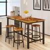 AWQM Bar Height Table Chairs 4 Stools Industrial Counter Height Dining, Table of 43.4 x 23.6 x 35.7 Inches, Stool of 11.8 x 11.8 x 23.8 Inches, Industrial Brown, 43" Bar Table Set (8936-0425) view 3