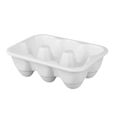 Zerodeko 6grids Ceramic Holder Tray White Storage Container for Kitchen Refrigerator Space-saving Organizer Box Easy to Clean Design