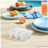 Zerodeko 6grids Ceramic Holder Tray White Storage Container for Kitchen Refrigerator Space-saving Organizer Box Easy to Clean Design view 4
