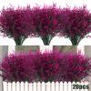 20 Bundles Artificial Flowers for Outdoor Decoration, Spring Decoration UV Resistant Faux Outdoor Plastic Greenery Shrubs Plants Artificial Fake Flowers Hanging Planter Home Garden Decor(Fuchsia) view 1