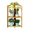 LIGUOYI 3/4/5 Tier Ladder Shelf, Multi Storage Corner Shelf Plant Stand, Save Space Corner Design Water Proof, Small Bookshelf Freestanding Display Rack for Living Room Office Kitchen view 1