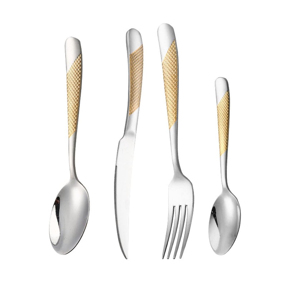 16-Piece Silverware Set Stainless Steel Flatware Cutlery Set Service for 4, Kitchen Utensils Tableware Set for Home Restaurant Restaurant Hotel, Mirror Finish, Dishwasher Safe