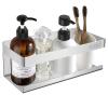 ABCHWS Self Adhesive Shower Shelf, Stick on Bathroom Shower&Kitchen Wall Shelf Storage Organiser,Steel Soap Sponge Shampoo Conditioner Holder Kitchen Rack view 1