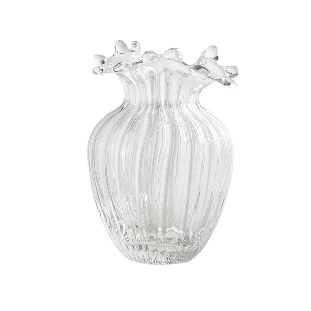 Clear Glass Vase,Tabletop Vases Plant Bud Vases Flower Vases Glass Containers for Bouquets, Home Flower Vases for Windowsill Decor(Size:21CM)