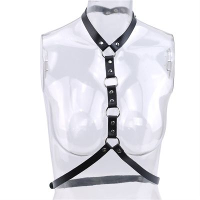 Women Sexy Harness Waist Belt Harajuku O-Ring Garters Faux Leather Women Body Adjustable Slim Strap Clothing Accessories (Color : Black3)