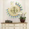 Iron Modern Wall Clock Large 3D Peacock Shape Non Ticking Silent Clock For Living Room Decor , Wall Clock , Wall Clock , Iron Modern Wall Clock Large 3D PeacocWall Clock Clock Non Ticking Clock 3D N view 1