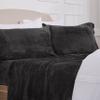 NY Loft Ultra Soft Micro Fleece Sheets Set with Extra Deep Pockets | Extra Soft Velvet Fleece Sheet Set | Super Plush Polar Fleece | Velvet Plush Cozy Warmth | Tribeca Collection (Queen, Black) view 1