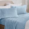 NY Loft Ultra Soft Micro Fleece Sheets Set with Extra Deep Pockets | Extra Soft Velvet Fleece Sheet Set | Super Plush Polar Fleece | Velvet Plush Cozy Warmth | Tribeca Collection (Full, Blue Fog) view 1