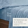 NY Loft Ultra Soft Micro Fleece Sheets Set with Extra Deep Pockets | Extra Soft Velvet Fleece Sheet Set | Super Plush Polar Fleece | Velvet Plush Cozy Warmth | Tribeca Collection (Full, Blue Fog) view 3