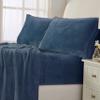 NY Loft Ultra Soft Micro Fleece Sheets Set with Extra Deep Pockets | Extra Soft Velvet Fleece Sheet Set | Super Plush Polar Fleece | Velvet Plush Cozy Warmth | Tribeca Collection (King, Infinity Blue) view 1