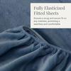 NY Loft Ultra Soft Micro Fleece Sheets Set with Extra Deep Pockets | Queen Size | Extra Soft Velvet Sheet Set | Plush Polar Fleece | Velvet Plush Cozy Warmth | Queen - Infinity Blue view 4