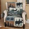 BLACK FOREST DECOR Twilight Woods Bear & Moose Chair Cover - Rustic Wildlife Furniture Protector view 1
