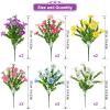 12 Bundles Artificial Fake Flowers for Outdoor Decoration,UV Resistant Faux Plastic Fabric Greenery Shrubs Plants Fake Flowers Hanging Planter Kitchen Home Wedding Office Garden view 3