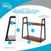 BIRDROCK HOME 2-Tiered Wall Shelf - Wood Metal Floating Wall Shelves - Home Decor - Decorative Hanging Shelves - Rustic Farmhouse - Bathroom Bedroom Living Room view 2