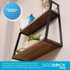 BIRDROCK HOME 2-Tiered Wall Shelf - Wood Metal Floating Wall Shelves - Home Decor - Decorative Hanging Shelves - Rustic Farmhouse - Bathroom Bedroom Living Room view 3