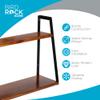 BIRDROCK HOME 2-Tiered Wall Shelf - Wood Metal Floating Wall Shelves - Home Decor - Decorative Hanging Shelves - Rustic Farmhouse - Bathroom Bedroom Living Room view 4