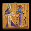 Ancient Egyptian Art Wall Relief Queen Nefertari being Led by Isis hand painted heavy stone. view 2